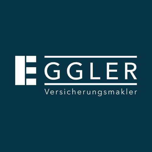 Logo Eggler auf blauem Hintergrund